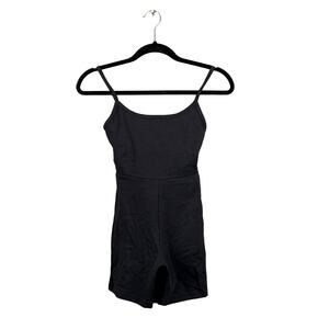 Madewell Unitard XXS Black Knit Biker Cami Cotton Jersey Built In Shelf Bra NWT